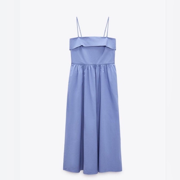 Zara Blue Cotton Dress with Adjustable & Removable
Straps Size M - Picture 3 of 8